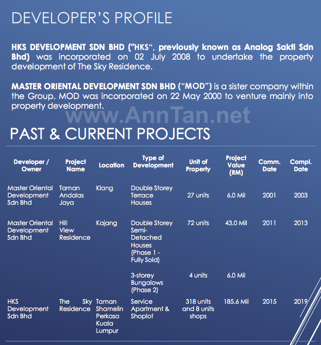 Developer's Profile